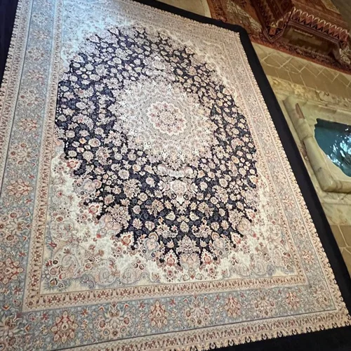 کاور فرش و روفرشی کشدار‌ طرح زیبای اصیل تبریز رنگ سورمه ای سرمه ای کد Rh1701 (با فیلم زنده)