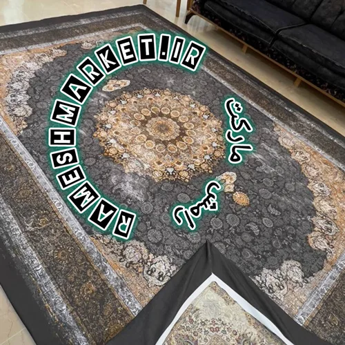 کاور فرش و روفرشی کشدار‌ طرح بسیار زیبا رنگ طوسی ترکیب کرم آجری (کرم قهوه ای) کد Rh1832 (با فیلم زنده)