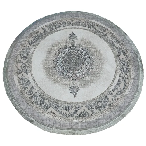 روفرشی ابریشم زرباف یزد گرد و دایره 2 رو (یک رو طرح دار و یک رو ساده)