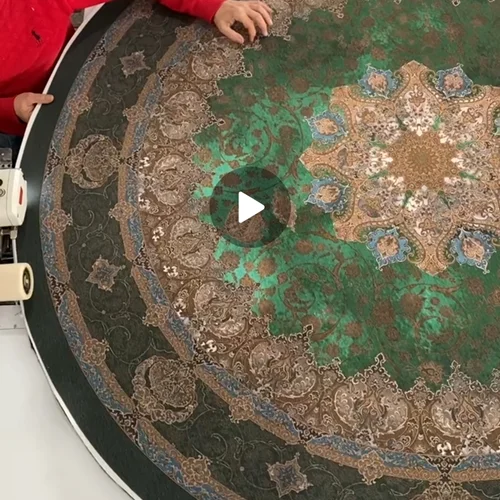 فرشینه استپ دار ترنج ۳ لایه ضخیم ریشه دار (فرش لایت) با کیفیت بالا طرح فوق العاده عالی کد ftor717 از سایز پادری تا ۱۲ متری و کناره (با فیلم) / light carpet code 717