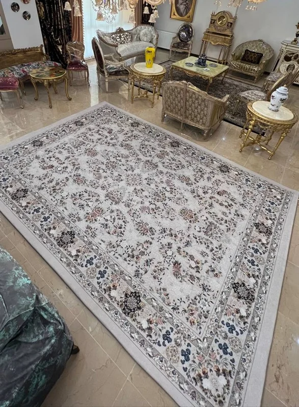 کاور فرش و روفرشی کشدار طرح فرش جدید زیبا رنگ زمینه فیلی کد 1398 (با فیلم)