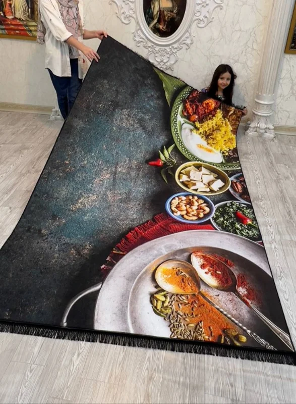 فرشینه پشت استپ دار (فرش لایت) کیفیت عالی طرح آشپزخانه کد fh0745 (با فیلم) / light carpet with stop-layer code 0745