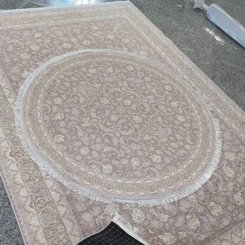 فرشینه رنگ نسکافه ای ترکیب کرم طلایی طرح خیلی زیبا کیفیت عالی کد fh2491 (با فیلم) / light carpet with stop-layer code 2491