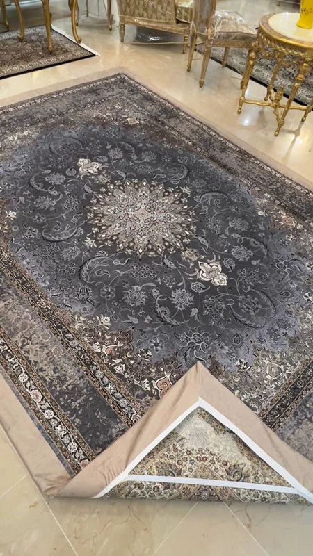 کاور فرش و روفرشی کشدار کیفیت عالی طرح فوق العاده زیبا و محشر رنگ طوسی ترکیب نسکافه ای کد Rh1934 (با فیلم زنده)