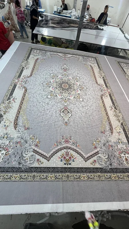 کاور فرش و روفرشی کشدار طرح فوق العاده زیبا رنگ طوسی کد 1594 (با فیلم)