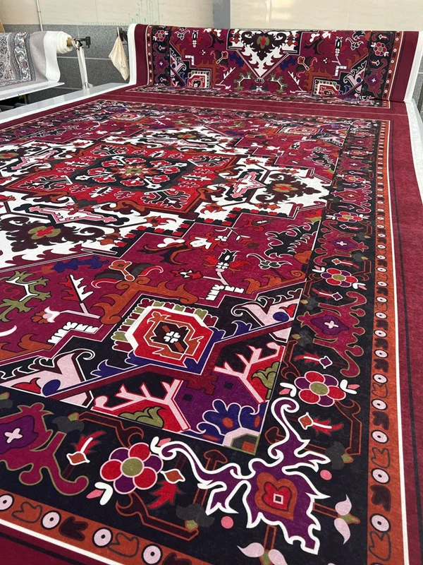 روفرشی کشدار و کاور فرش کشدار ترنج طرح سنتی زیبا با سایز بندی کامل کد Rtor282 (با فیلم)