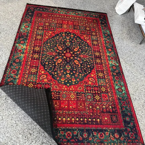 فرشینه استپ دار (دارای ترمز) طرح زیبای سنتی زیبا کیفیت عالی کد fh2600 (با فیلم) / light carpet with stop-layer code 2600