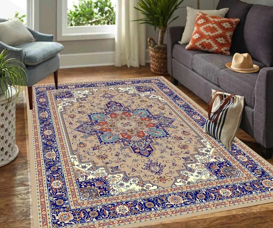 کاور فرش و روفرشی کشدار طرح سنتی و رنگ زیبا کد 0643