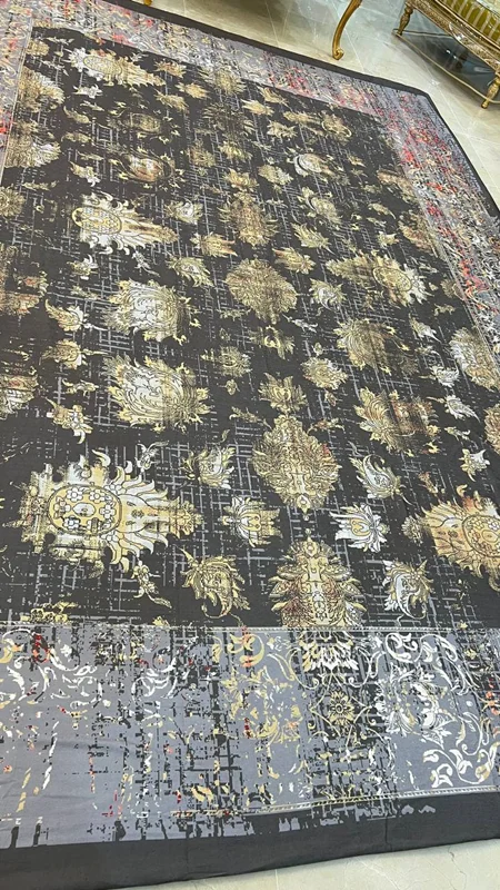کاور فرش و روفرشی کشدار طرح زیبا ترکیب رنگ طوسی و کرم طلایی و قرمز کد Rh1840 (با فیلم)