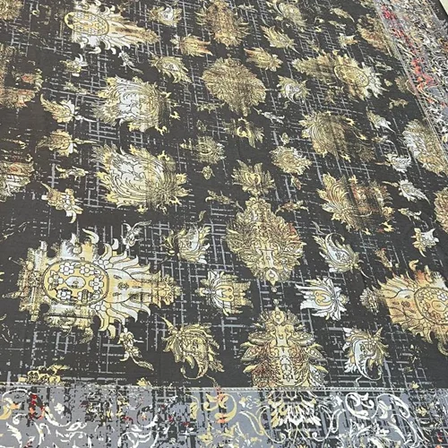 کاور فرش و روفرشی کشدار طرح زیبا ترکیب رنگ طوسی و کرم طلایی و قرمز کد Rh1840 (با فیلم)