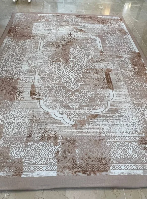 کاور فرش و روفرشی کشدار رنگ نسکافه ای ترکیب کرم روشن کد 1512 (با فیلم)