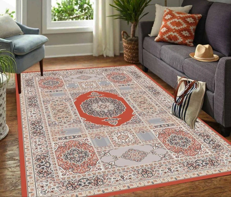 کاور فرش و روفرشی کشدار طرح فرش سنتی کد Rh1722