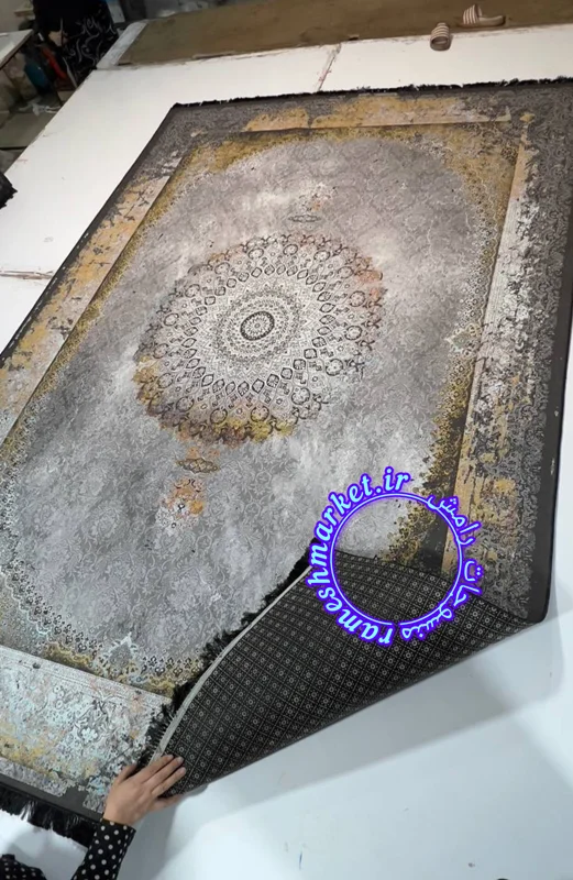 فرشینه پشت استپ دار (ترمز دار) کیفیت عالی طرح بسیار زیبا کد fh1830 (با فیلم) / light carpet with stop-layer code 1830