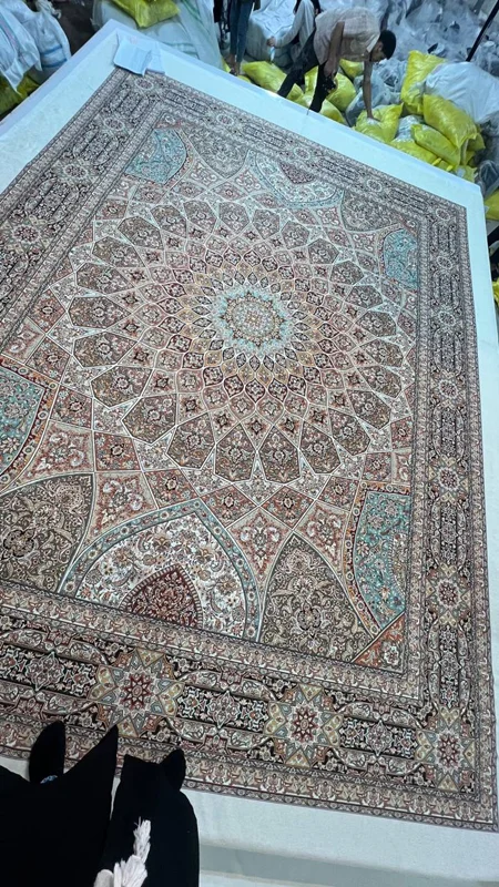 کاور فرش و روفرشی کشدار طرح اصیل مسجد جامع کد 0223 (با فیلم زنده)