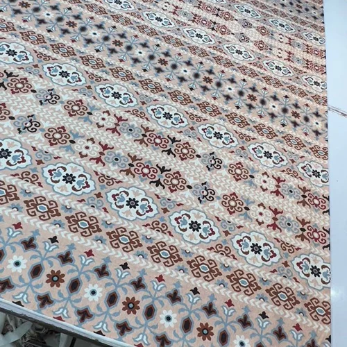 کاور فرش و روفرشی کشدار‌ طرح مراکشی زیبا رنگ کرم چاپ کامل کد Rh2030 (با فیلم)