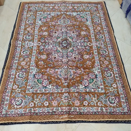 روفرشی سوپر گلشن یزد مدل ریحانه زرکدار کد 03 (زرشکی و گردویی)